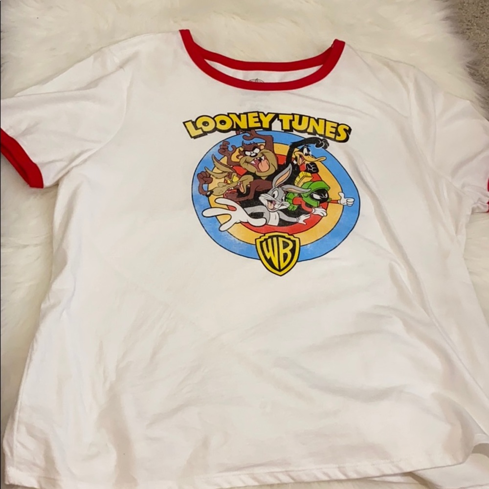 Looney tunes never worn white tee